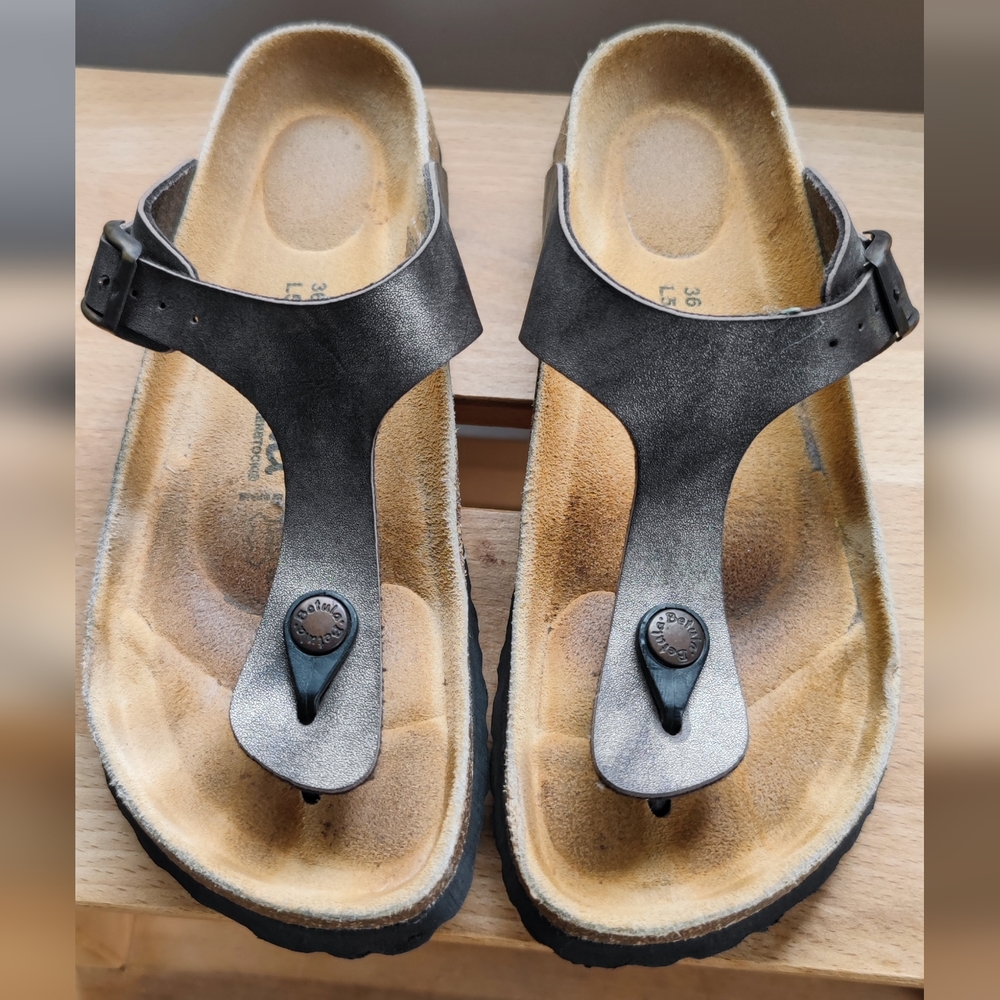 Betula Gizeh Thong Sandals Metallic Bronze Size 36 Women's US 5/5.5